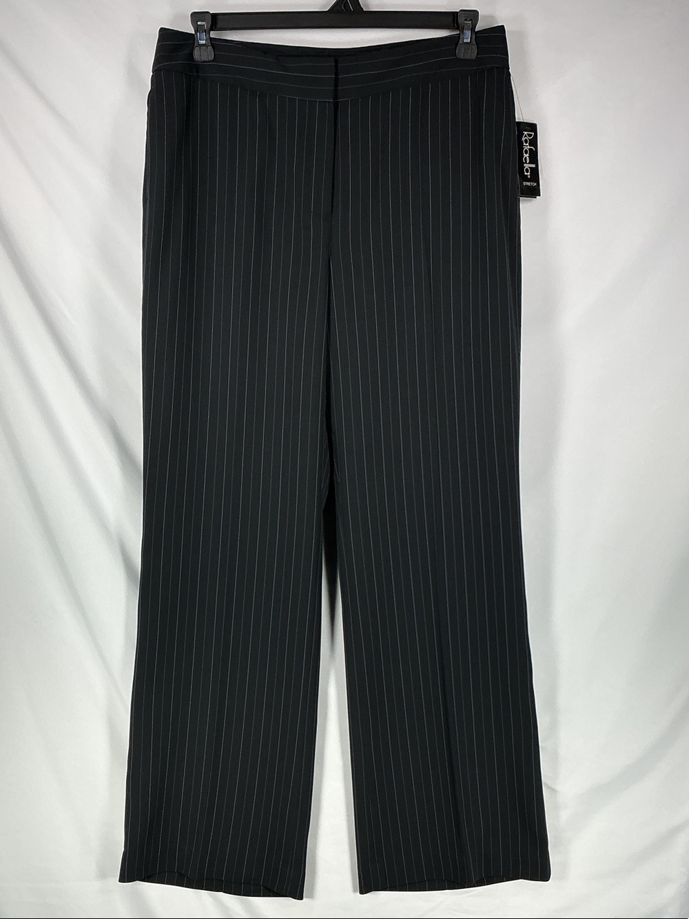 Rafaella NWT Black Pleated Wide Leg Pull-On Dress Pants Polyester Size 16